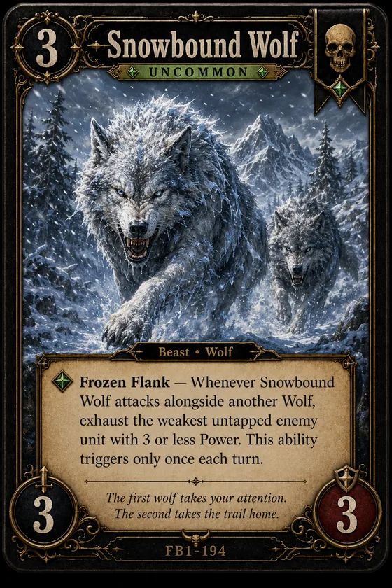 Snowbound Wolf card
